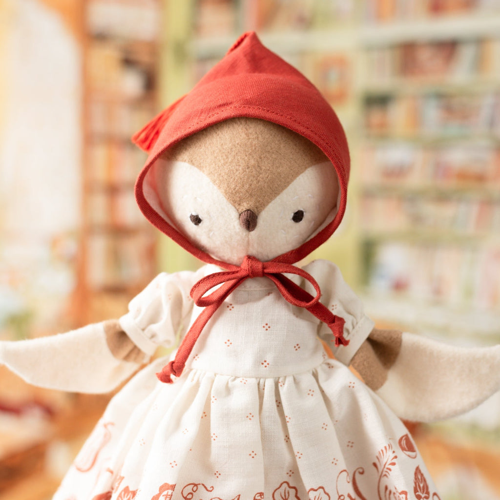Red Linen Doll Bonnet