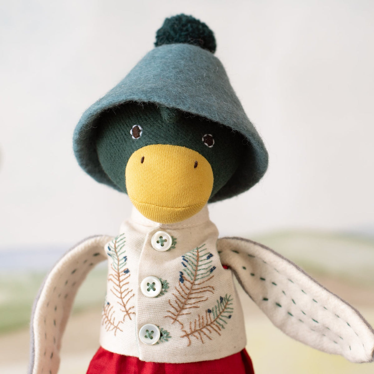 Pompom Felt Doll Hat