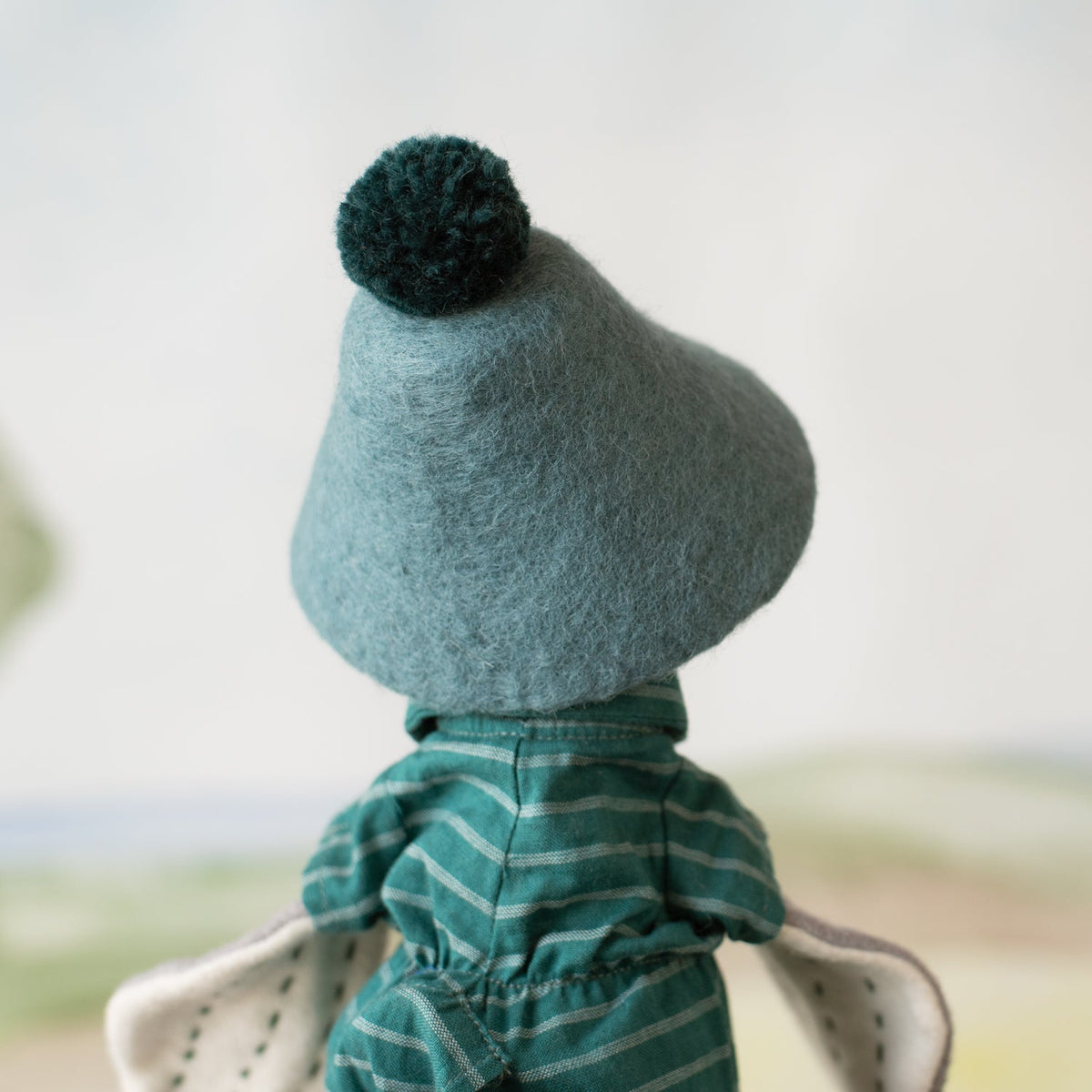 Pompom Felt Doll Hat