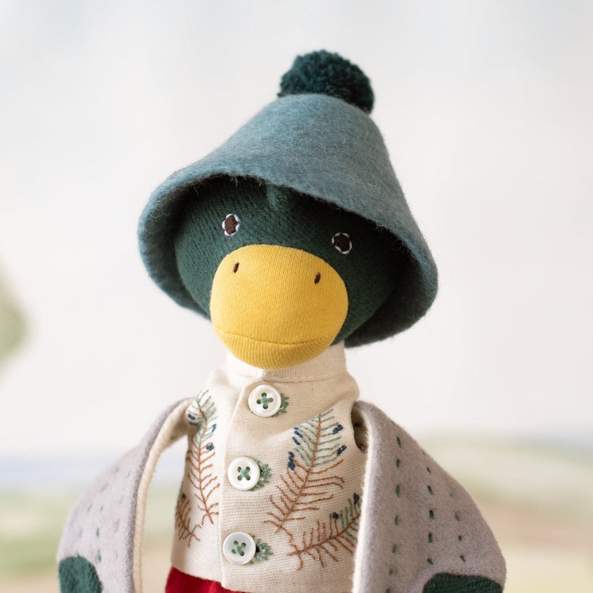 Pompom Felt Doll Hat